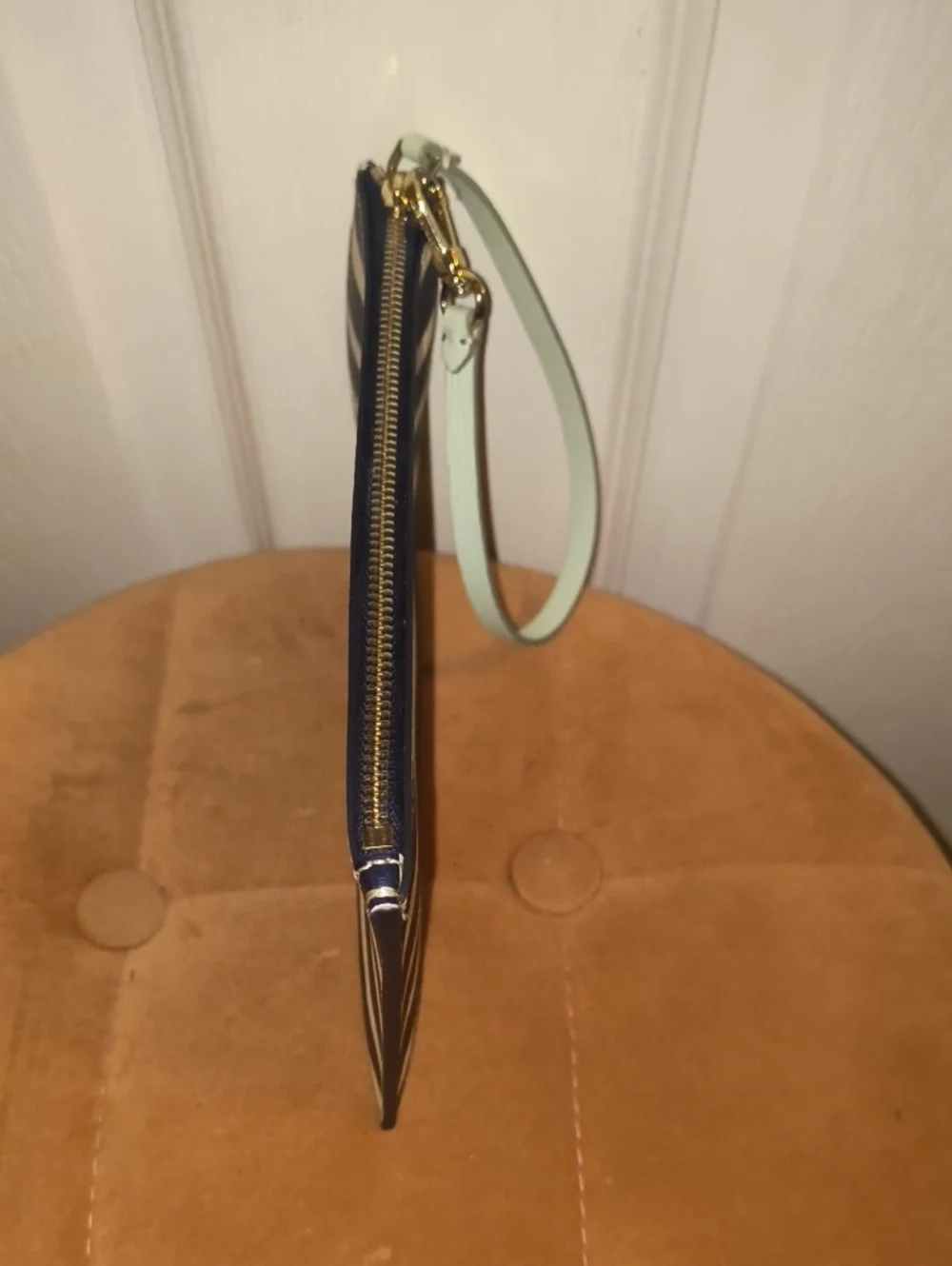 Kate Spade Navy and White Striped Wristlet